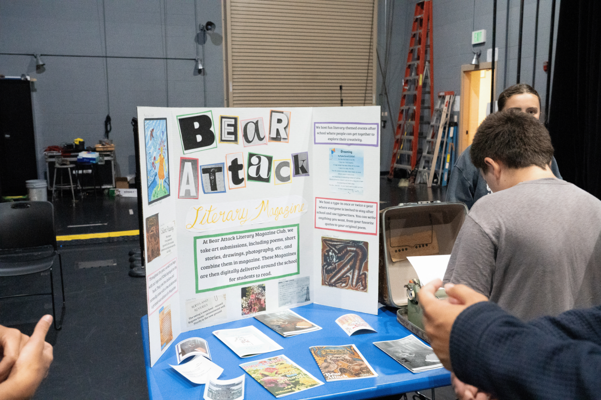Bear Attack Literary Magazine table.