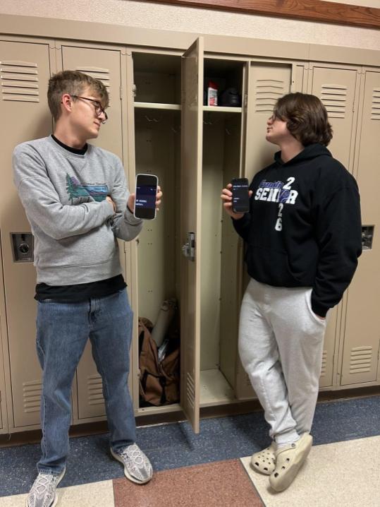 PJ Cummings (Left) and Cooper Urban (Right) standing next to their newly acquired lockers.